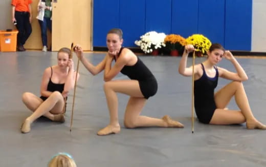 a group of women exercising