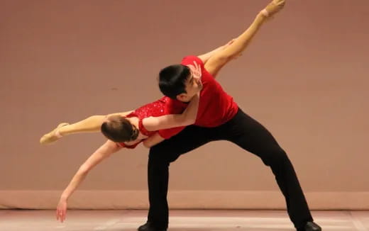 a man and woman dancing