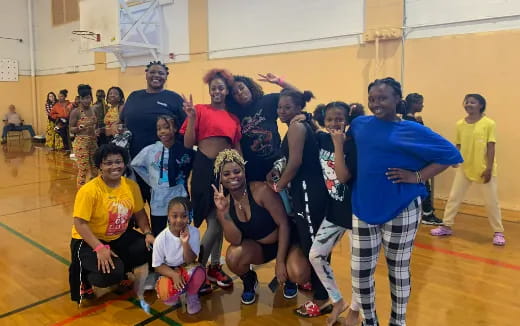 a group of people posing for a photo