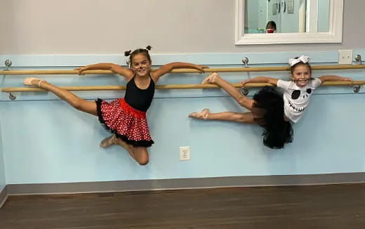 a man and woman dancing