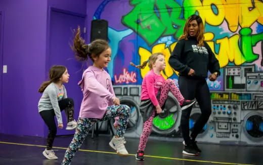 a group of girls dancing