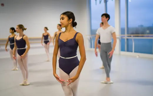 a woman in a leotard