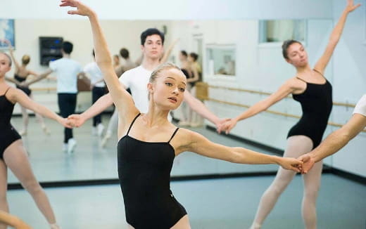 a group of people exercising