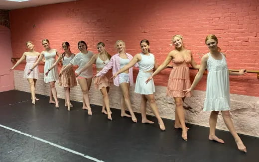 a group of women dancing