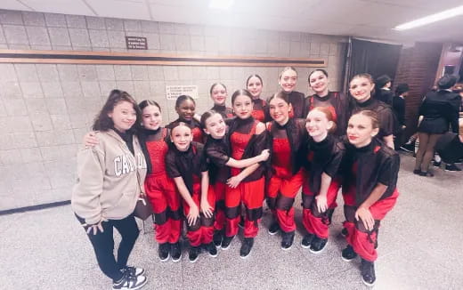 a group of girls in a gym