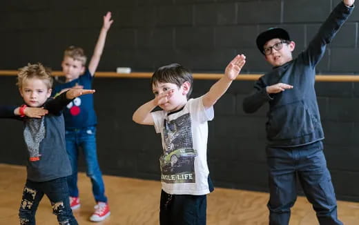 a group of children dancing
