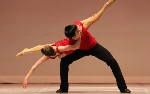 a man and woman dancing