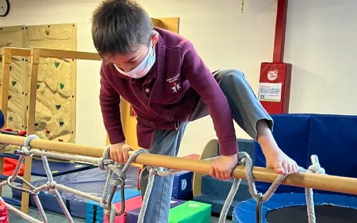 a person working on a machine