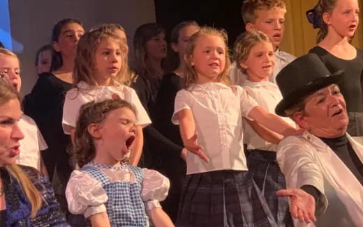 a group of people standing together