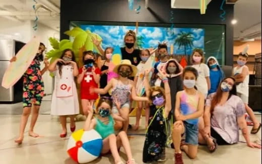 a group of people dancing