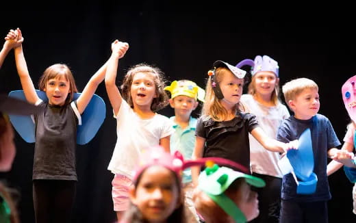 a group of children in a line