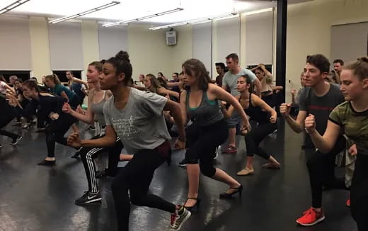 a group of people dancing