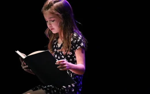 a woman with purple hair