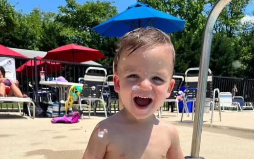 a boy on a beach