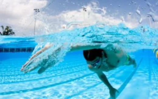 a person swimming under water