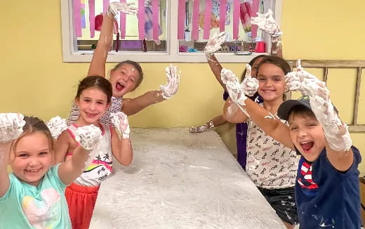 a group of children in a classroom