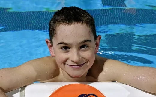 a person in a pool