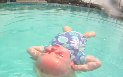 two people in a pool