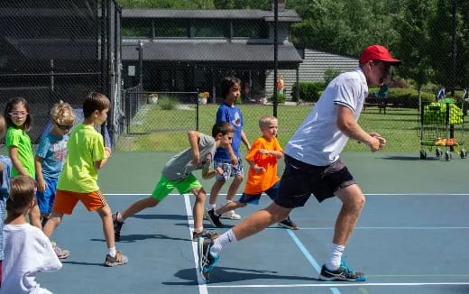 a man playing tennis