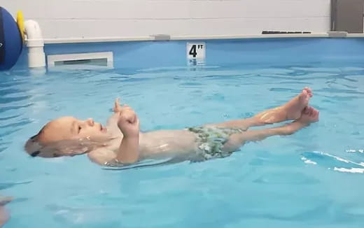 a person in a pool