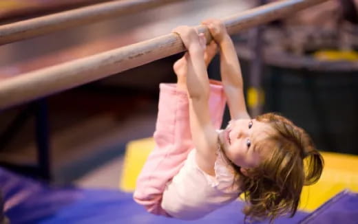 a girl doing yoga