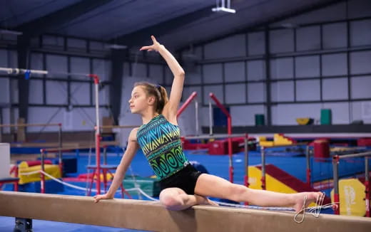 a woman doing gymnastics
