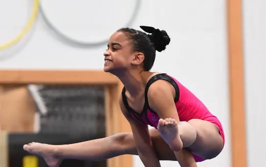 a woman in a leotard