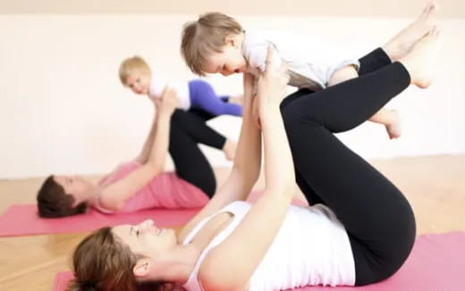 a group of people exercising