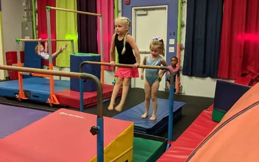 a group of children on a trampoline