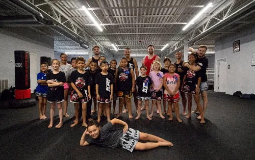 a group of people posing for a photo