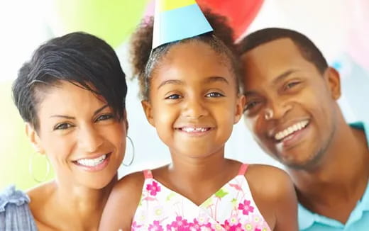a group of people smiling