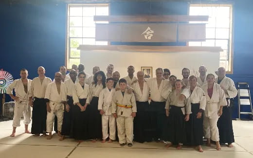 a group of people posing for a photo