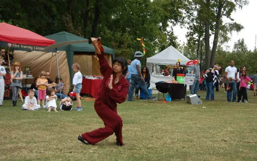 a person flying a kite