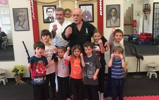 a group of people posing for a photo