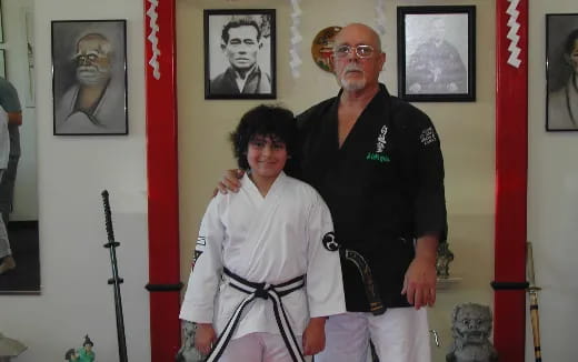 a man and woman posing for a picture