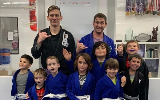 a group of people posing for a photo