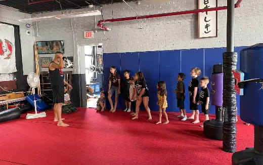 a group of children in a room