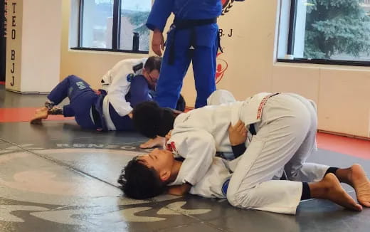 a group of people in a room