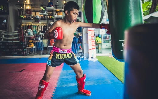 a woman in a boxing ring