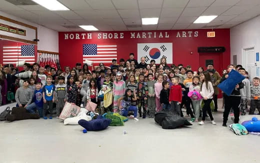 a group of people posing for a photo