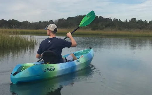 a man in a canoe