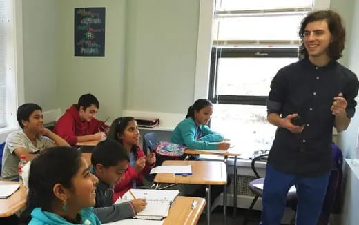 a teacher teaching a class