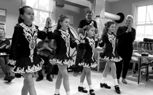 a group of people dancing