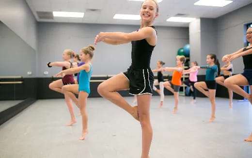 a group of women exercising