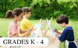 a group of children painting