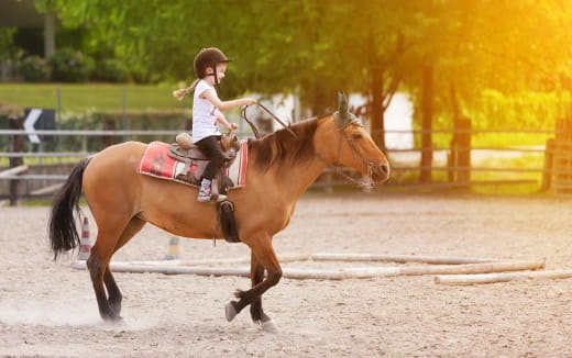 a girl riding a horse