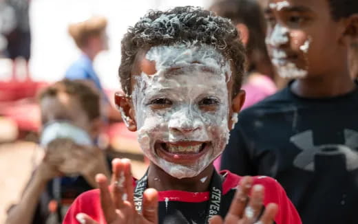 a boy with a face paint
