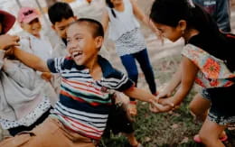 a group of children playing