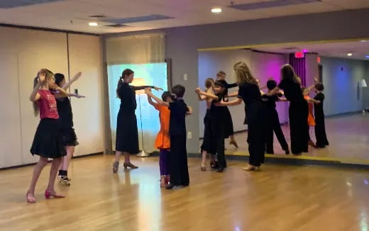 a group of people dancing