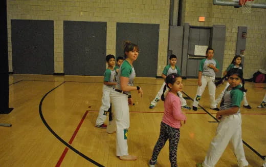 a group of children in a gym